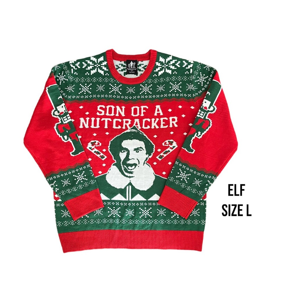 ELF Movie Son of a Nutcracker Ugly Christmas Sweater Knit Pullover |Large | NWOT